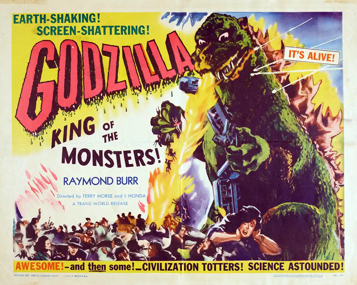 Godzilla, King of the Monsters! | Vintage Movie Poster | Iconic 1956 Retro Print