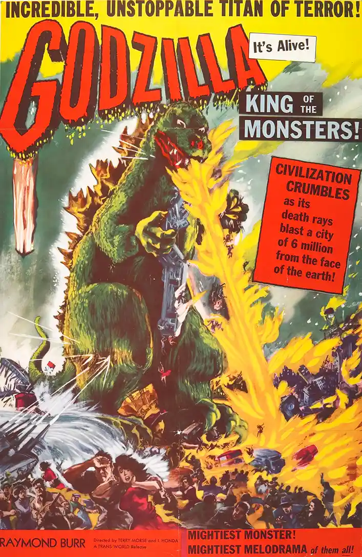 Godzilla, King of the Monsters | Movie Poster | Vintage Kaiju Destruction Art