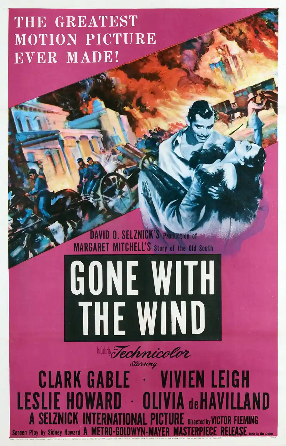 Gone With The Wind | Classic Film Poster | Vintage Magenta Wall Art