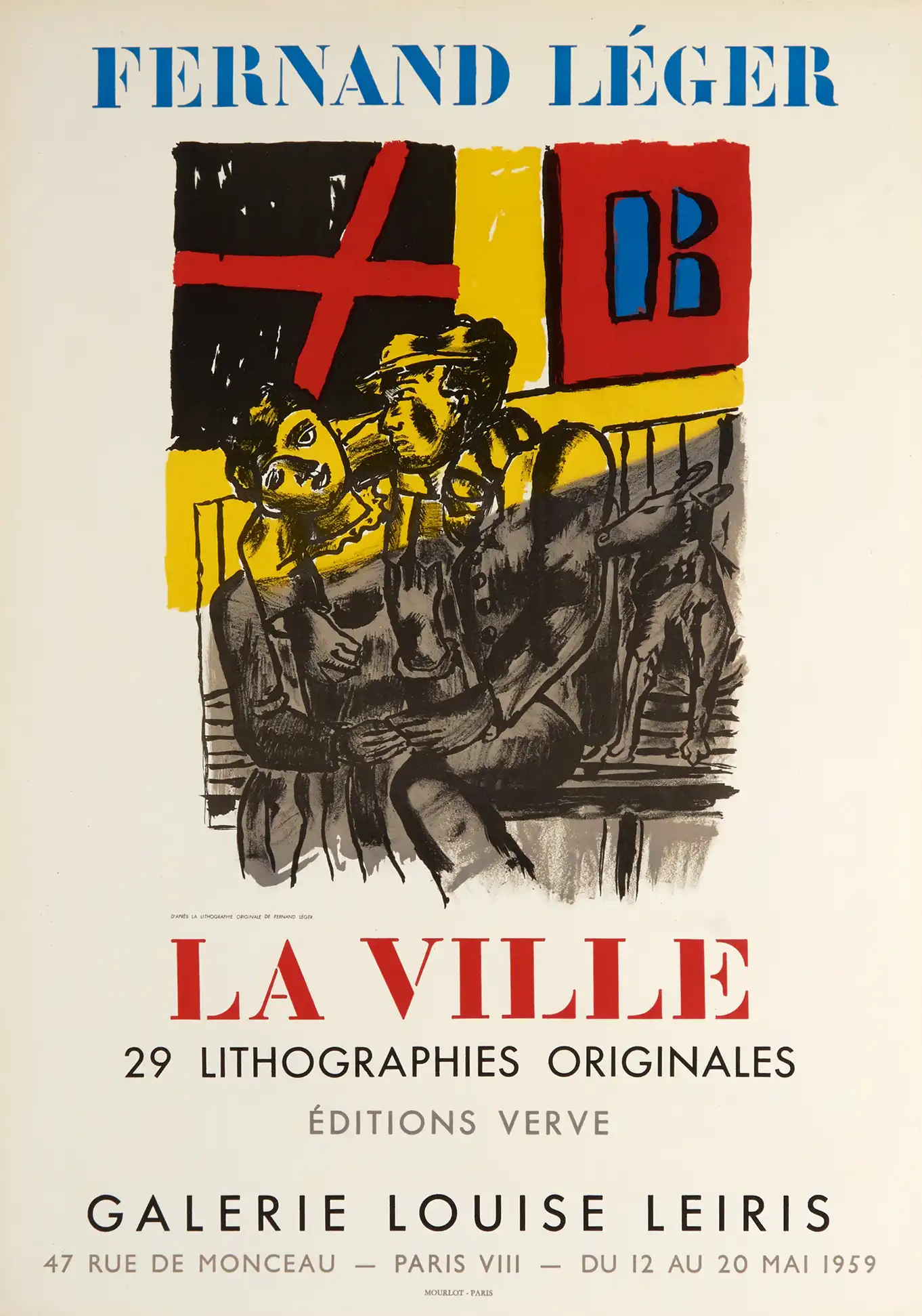 Fernand Léger La Ville | Modern Art Exhibition Poster | 1959 Vintage Print