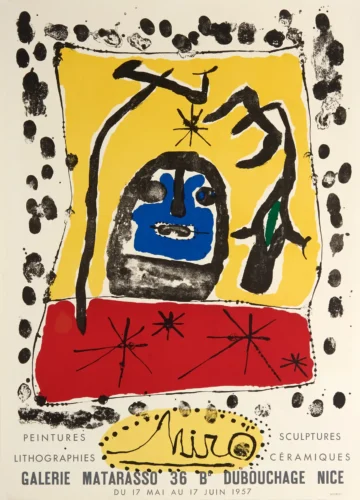 Joan Miro Galerie Matarasso 1957 Abstract Surrealist Art Print