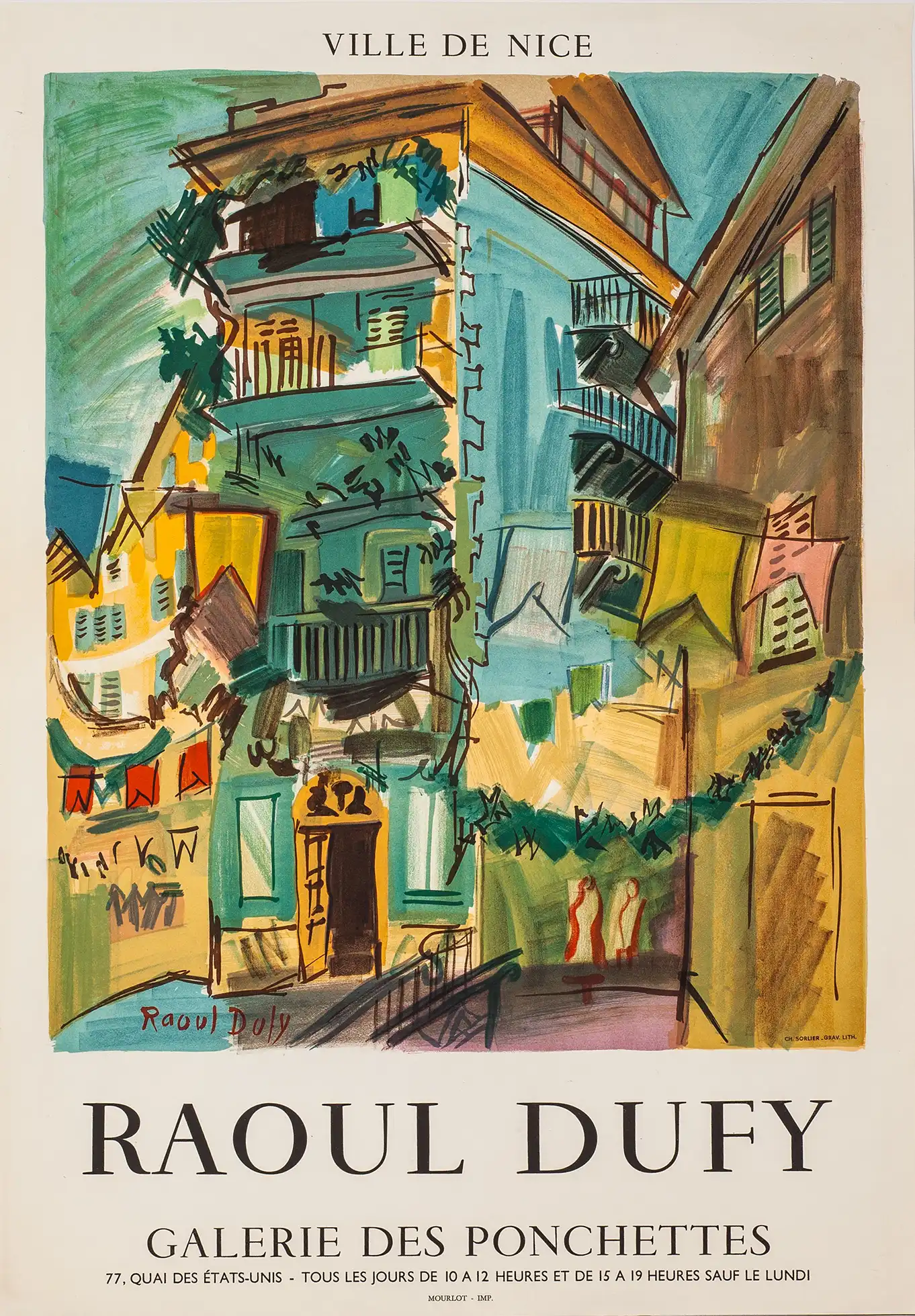 Raoul Dufy Nice Poster | Galerie des Ponchettes Vintage Art Print