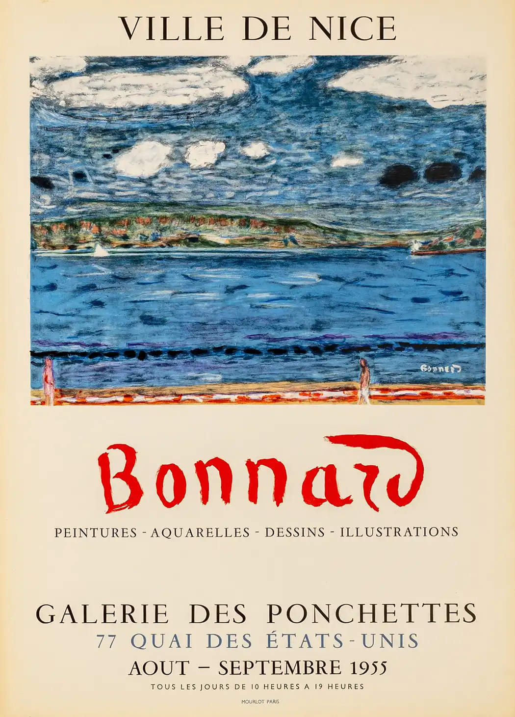 Pierre Bonnard | Nice Exhibition Poster | Vintage Mid-Century Art Print