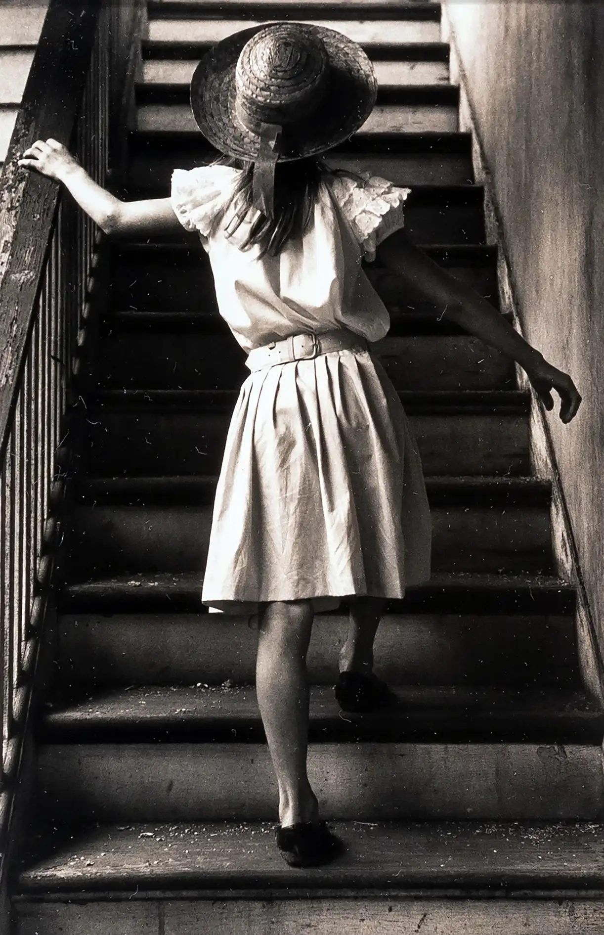 George Krause Photography | Fine Art Poster | Young Girl on Vintage Staircase