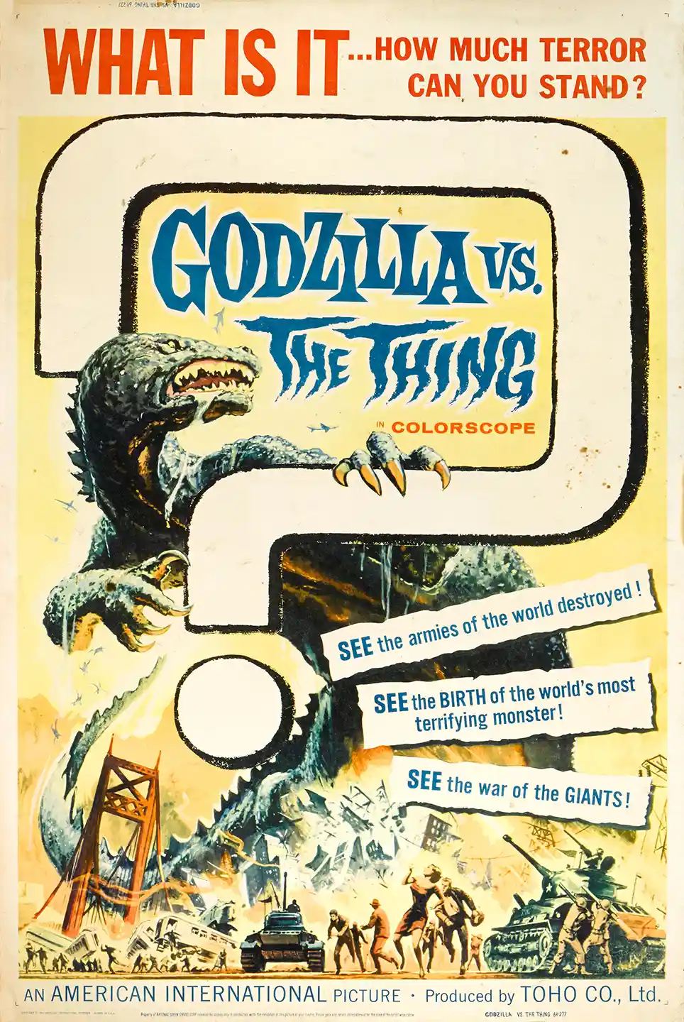 Godzilla vs. The Thing | Movie Poster | Vintage Kaiju Horror Wall Art
