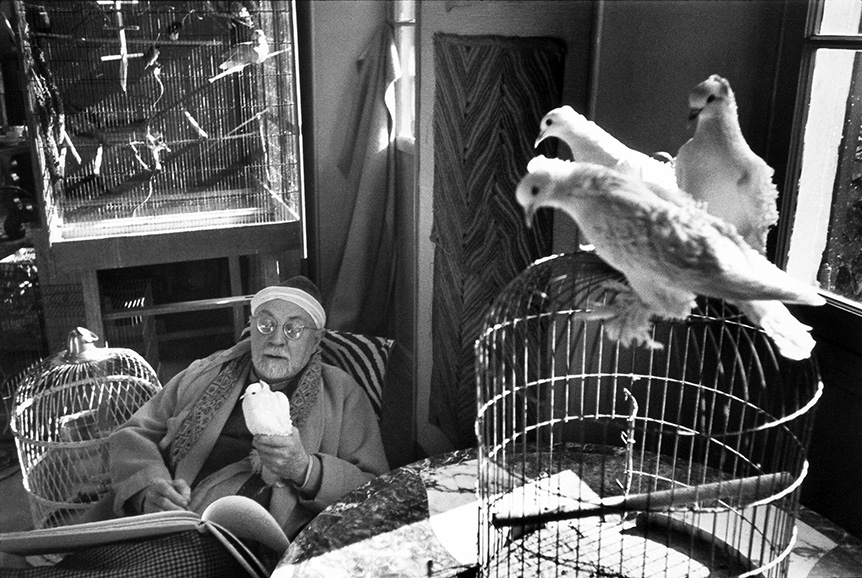 Joan Miró with Doves | Photography Art Poster | By Henri Cartier-Bresson