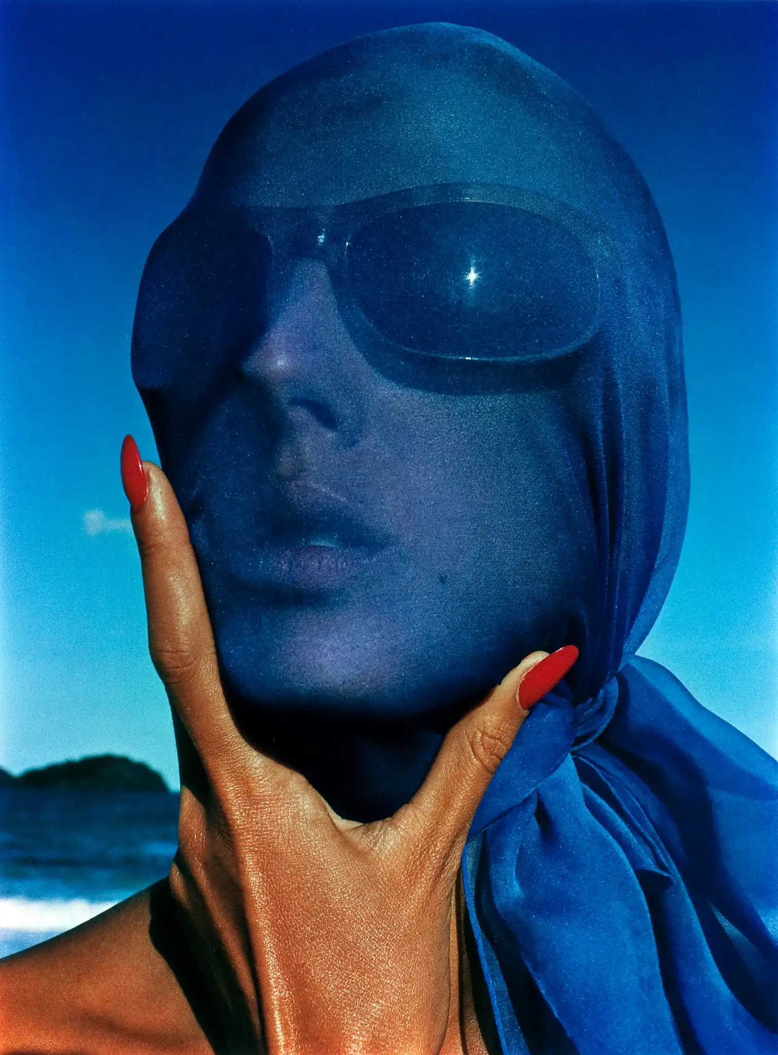 Hiro 'American Beauty' | Art Photography Poster | Blue Veil & Red Nails Print