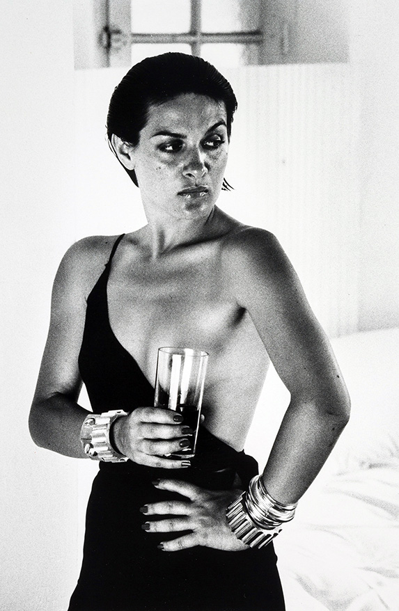 Helmut Newton | Art Photography Poster | Woman in Black Dress & Cuffs