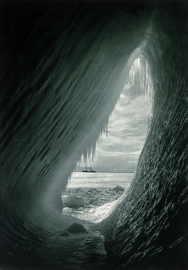 Herbert Ponting Ice Grotto | Vintage Art Poster | Antarctic Explorer Photo