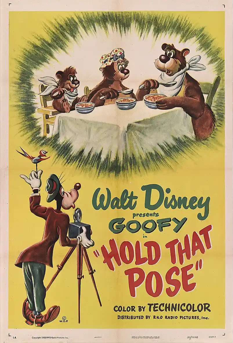 Hold That Pose 1950 | Vintage Movie Poster | Walt Disney Goofy Cartoon Art