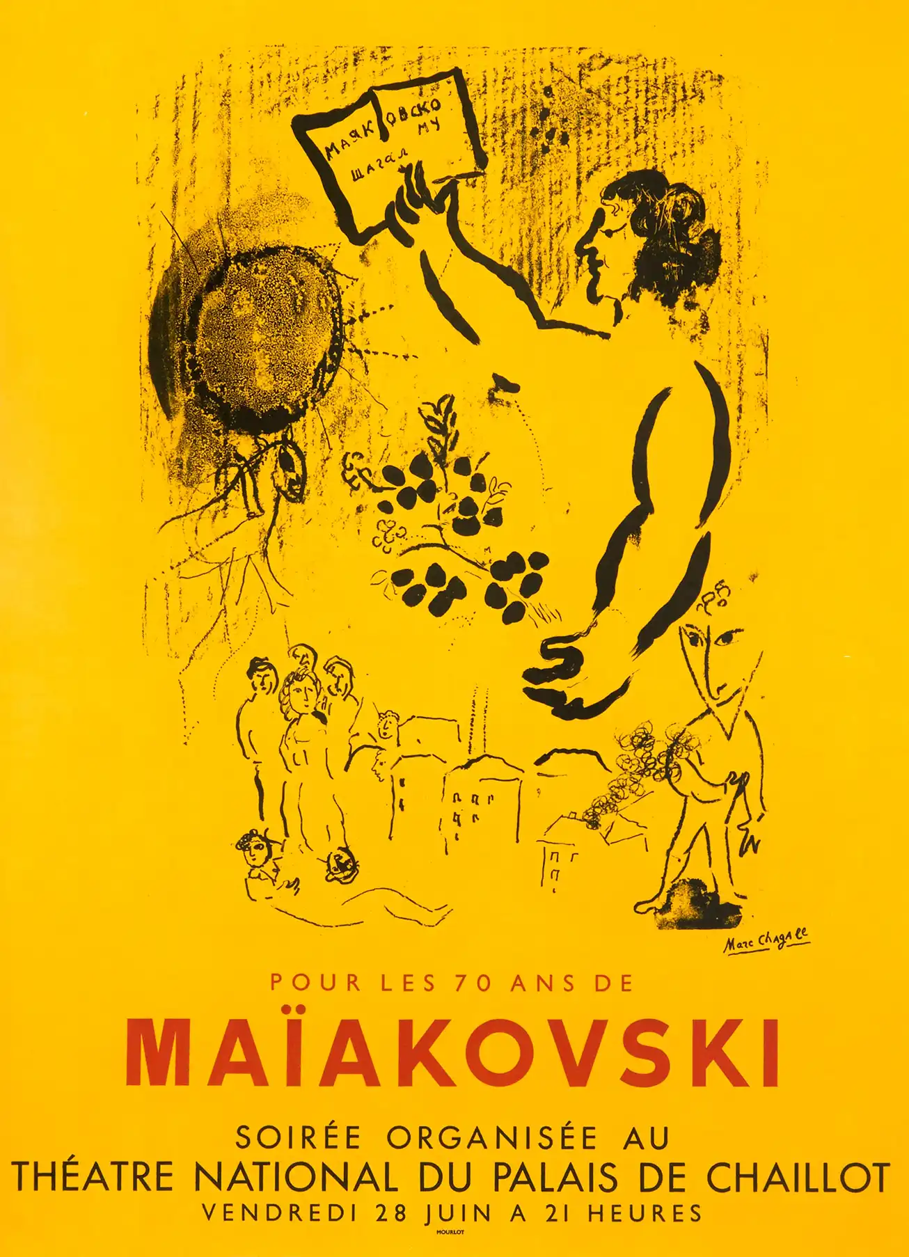 Marc Chagall | Vintage Art Poster | Hommage à Maiakovski 1963 Lithograph