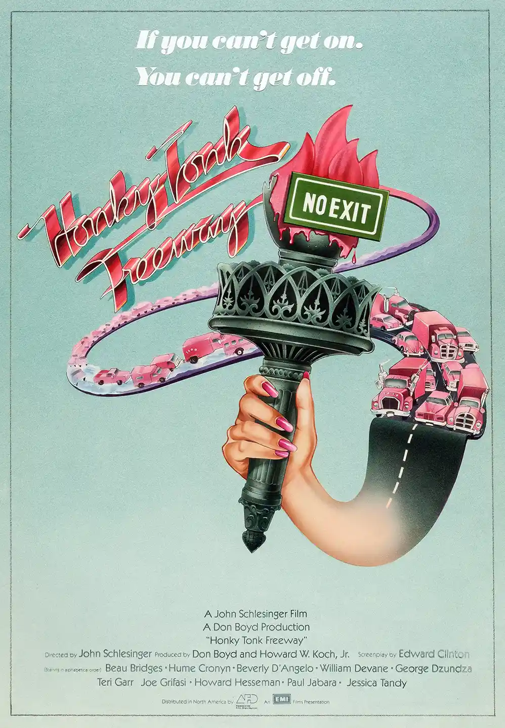 Honky Tonk Freeway | Movie Poster | Retro 80s 'No Exit' Statue of Liberty Art