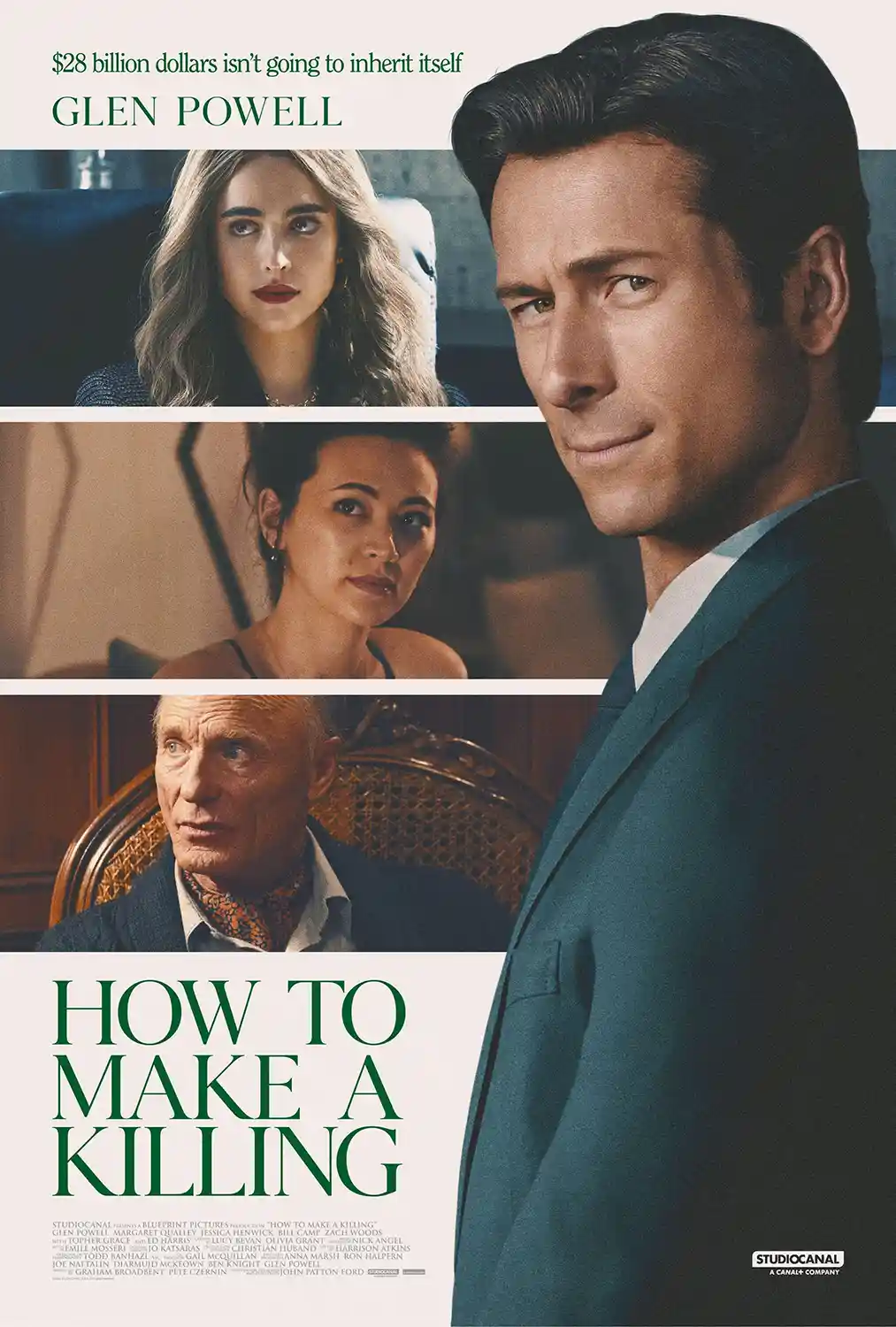 How To Make A Killing | Movie Poster | Glen Powell Ensemble Cast Art