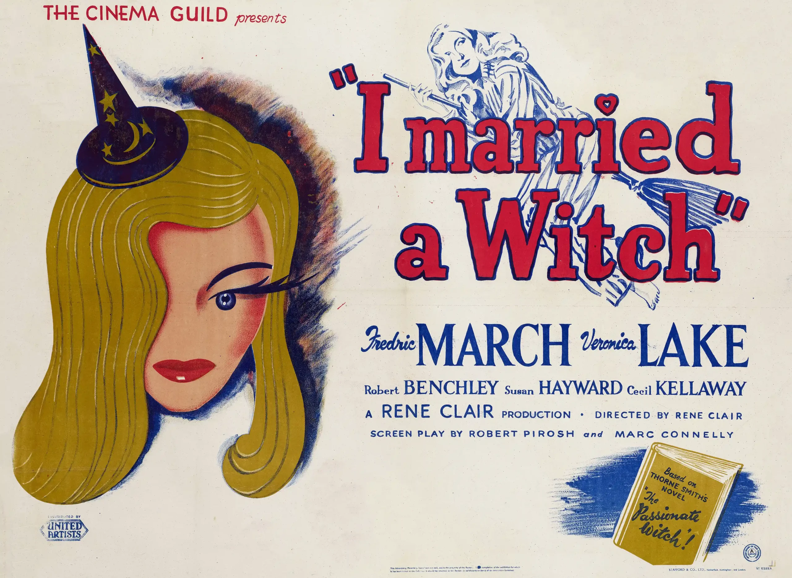 I Married a Witch | Movie Poster | 1942 Vintage Veronica Lake Art Print