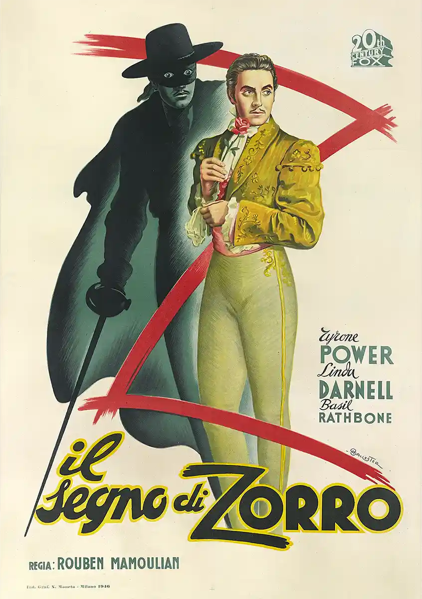 The Mark of Zorro (1940) | Movie Poster | Italian Vintage Art Print