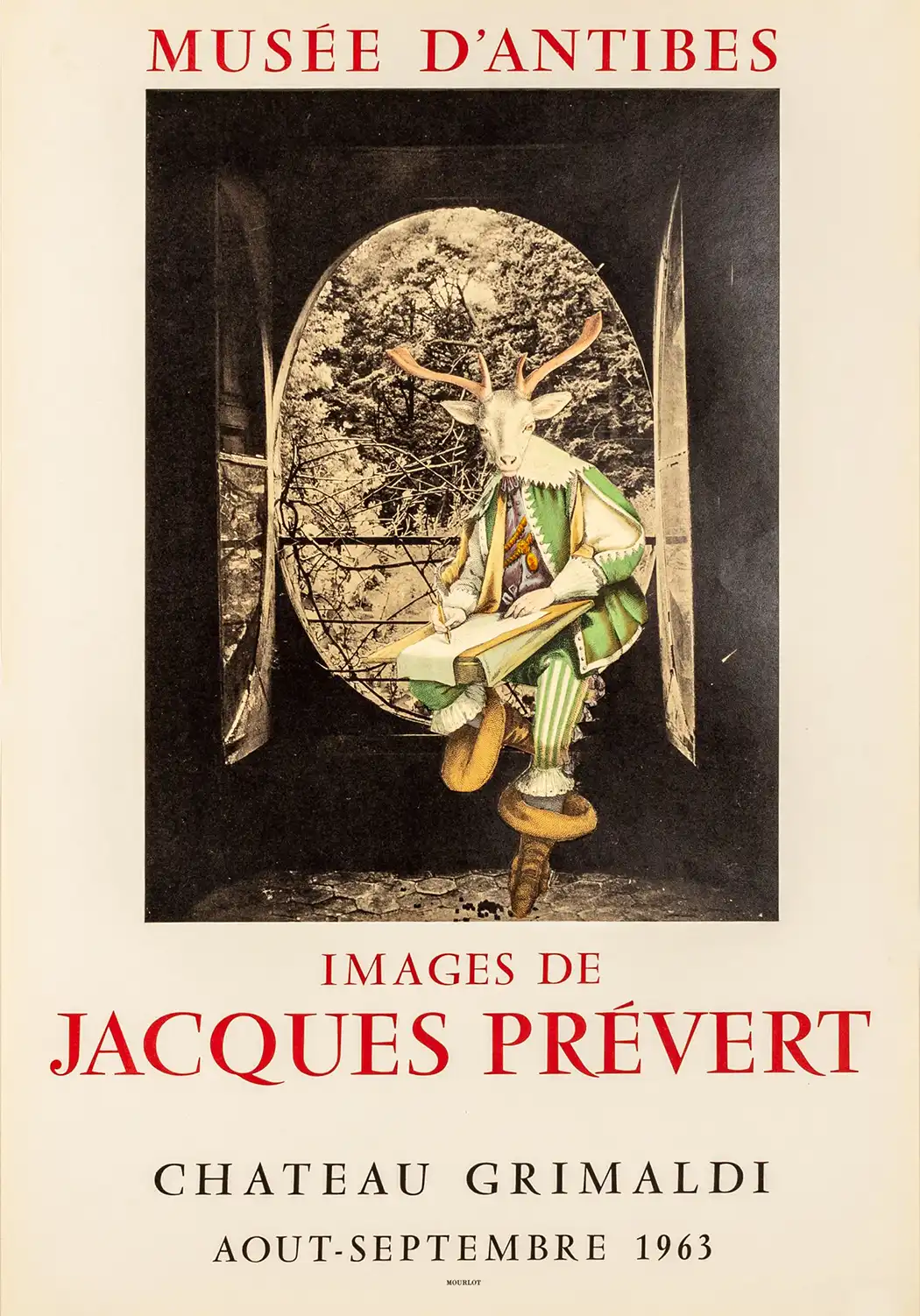Jacques Prévert | Art Exhibition Poster | Surreal Deer Collage 1963