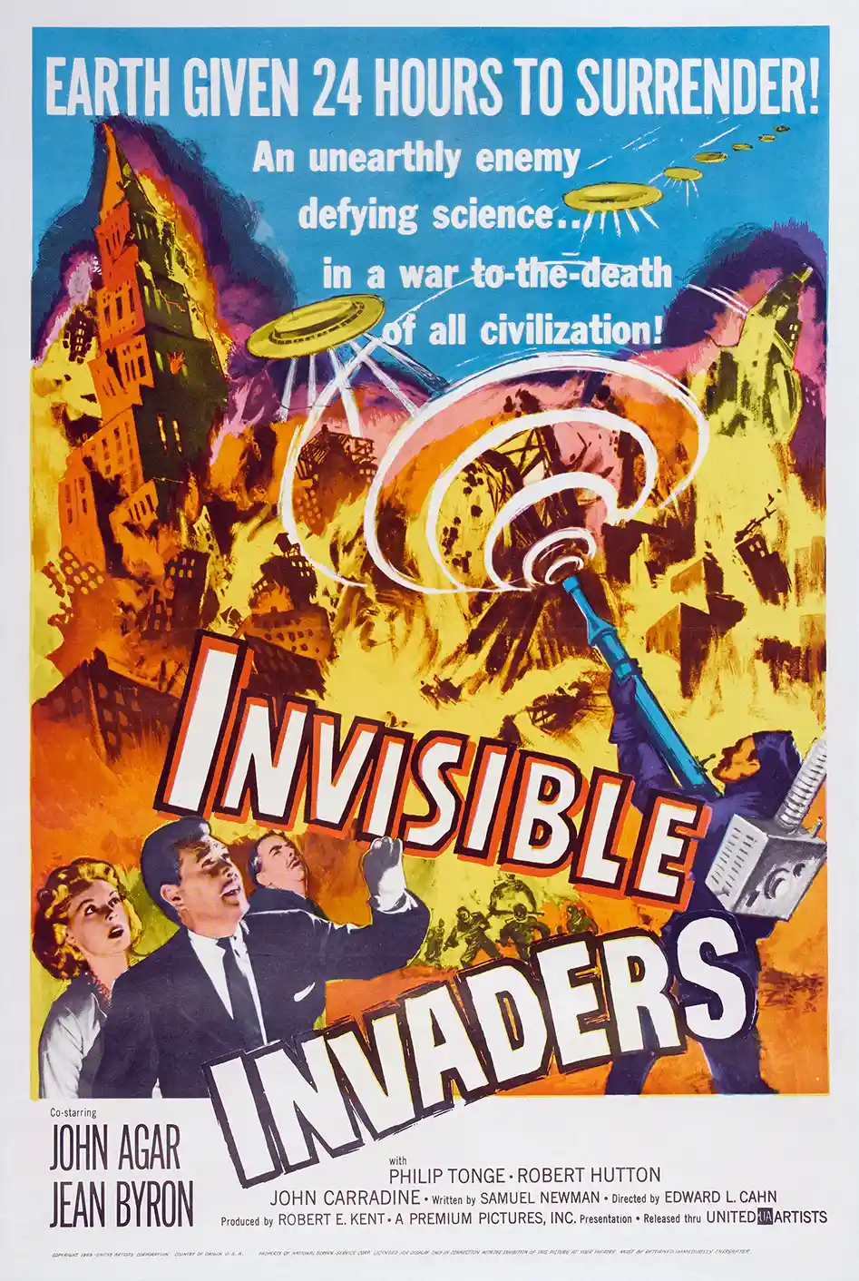 Invisible Invaders | Movie Poster | 1959 Sci-Fi UFO Wall Art Print