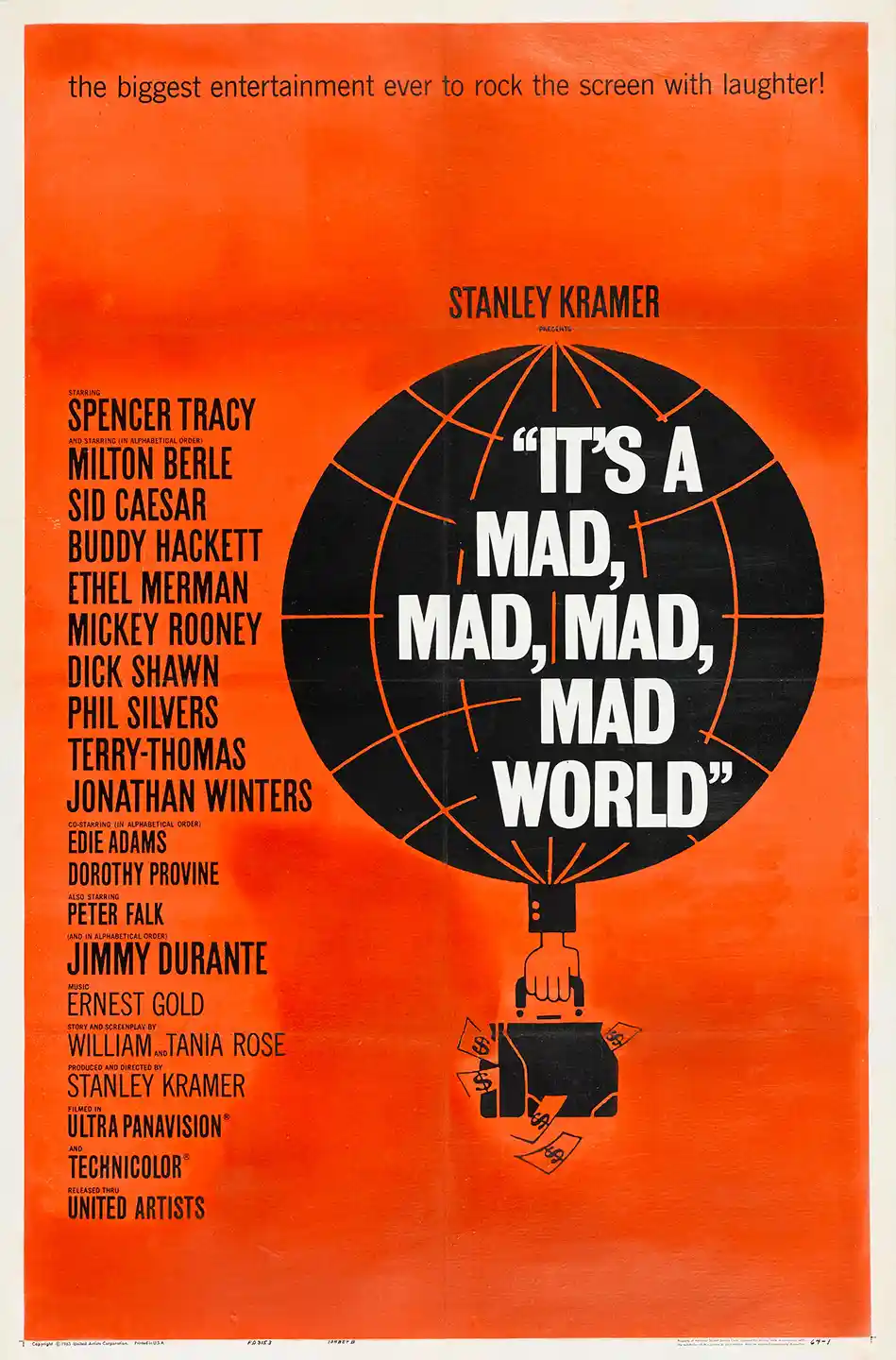It's a Mad, Mad, Mad, Mad World | Movie Poster | Retro Orange Globe Art