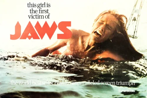 Jaws 1975 Chrissie Watkins Attack Scene Vintage Movie Poster