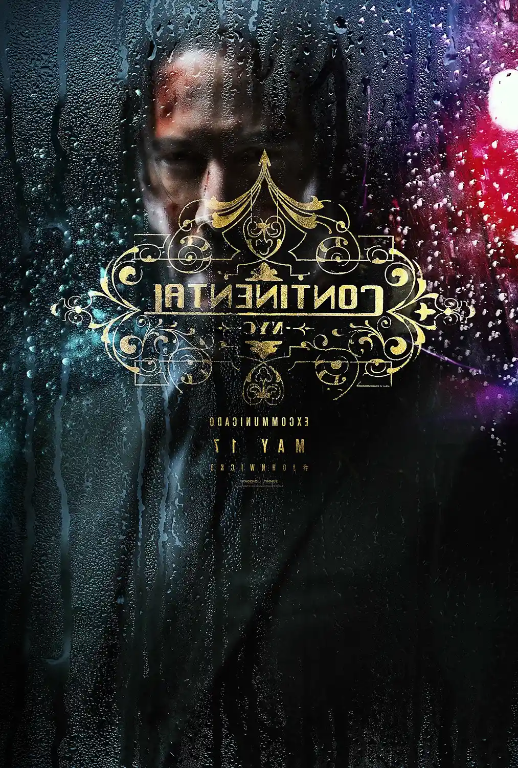 John Wick Chapter 3 Poster | Continental Hotel Rain Wall Art Print