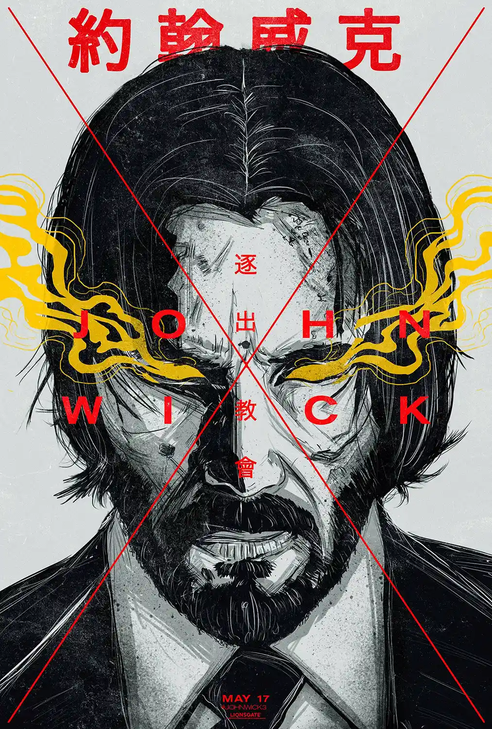 John Wick 3 Parabellum | Movie Poster | Gritty Neo-Noir Character Art