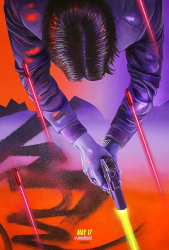John Wick Chapter 3 Parabellum Neon Action Movie Poster