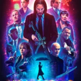 John Wick 3 Parabellum Cyberpunk Neon Ensemble Movie Poster