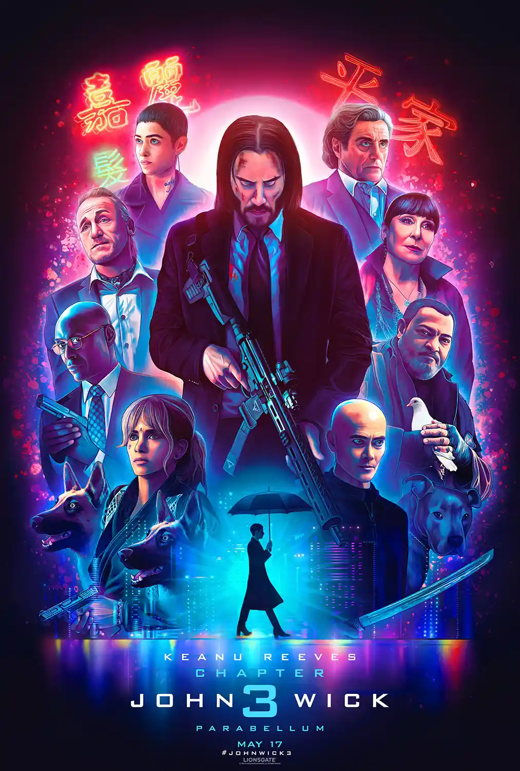 John Wick 3: Parabellum | Movie Poster | Cyberpunk Neon Ensemble Print