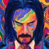 John Wick Parabellum Psychedelic Fluid Abstract Movie Poster