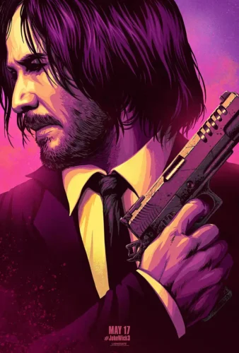 John Wick Parabellum Neon Portrait Movie Poster