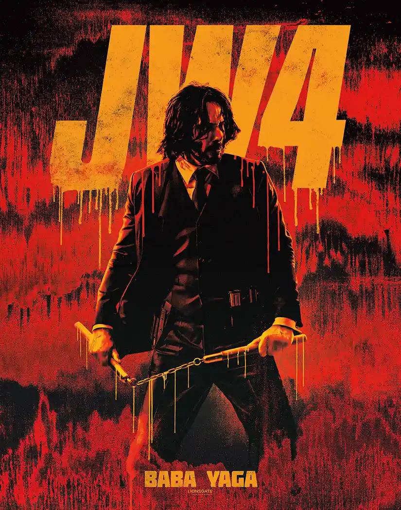 John Wick 4 | Movie Poster | Baba Yaga Nunchaku Wall Art Print