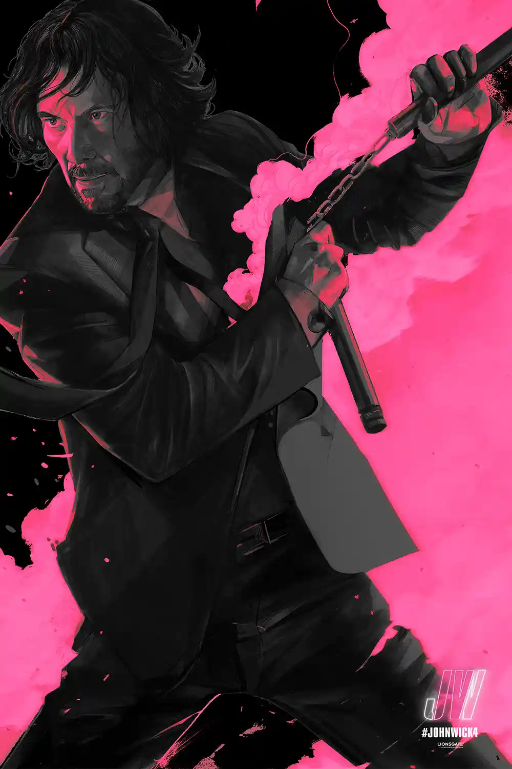 John Wick: Chapter 4 | Movie Poster | Neon Pink Graphic Art Print