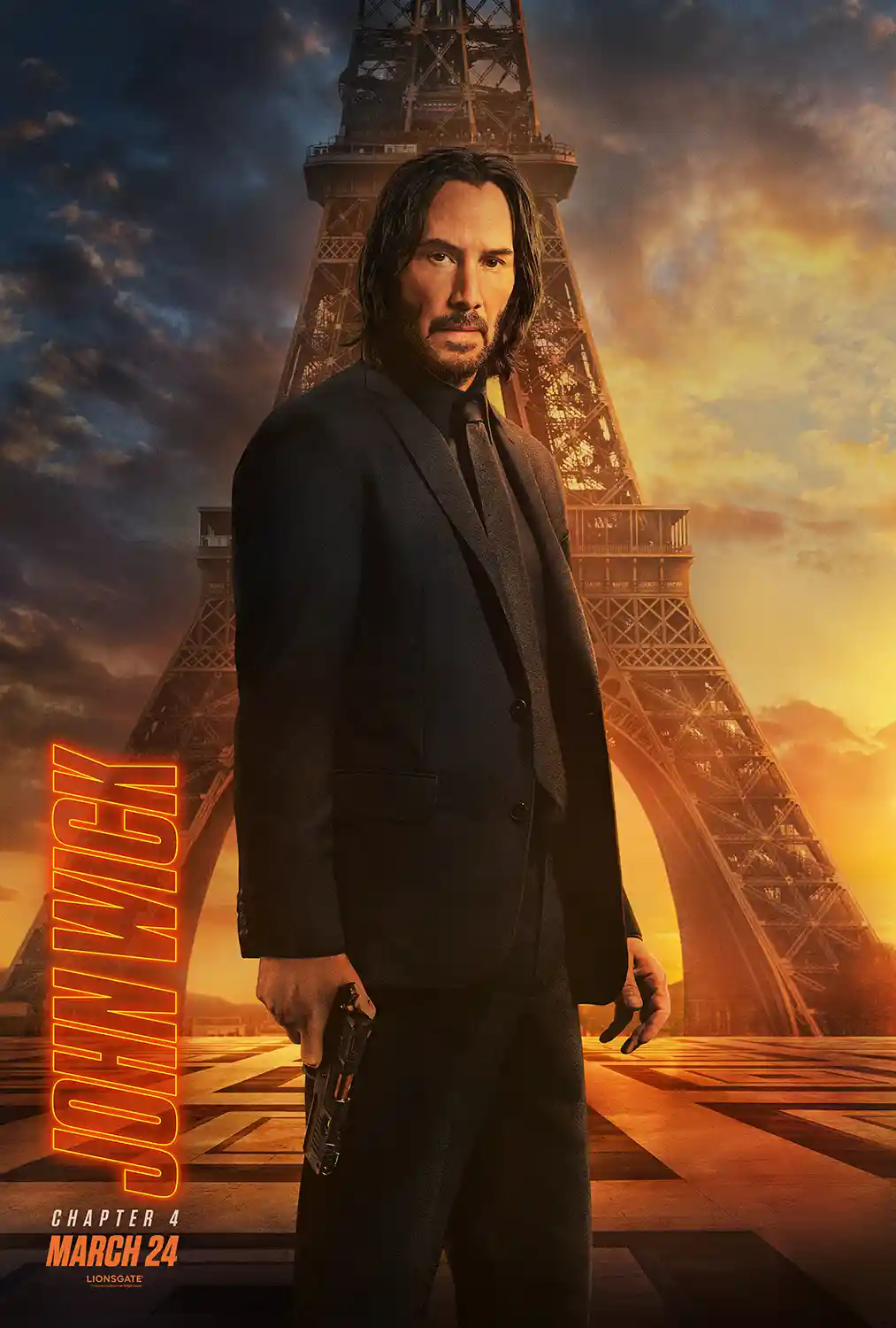 John Wick: Chapter 4 | Movie Poster | Keanu Reeves & Eiffel Tower Print