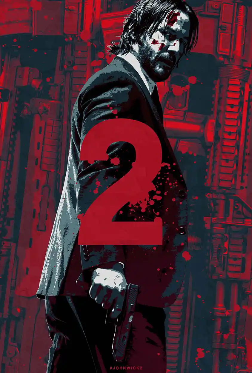 John Wick: Chapter 2 | Movie Poster | Bloody Red Neo-Noir Art Print