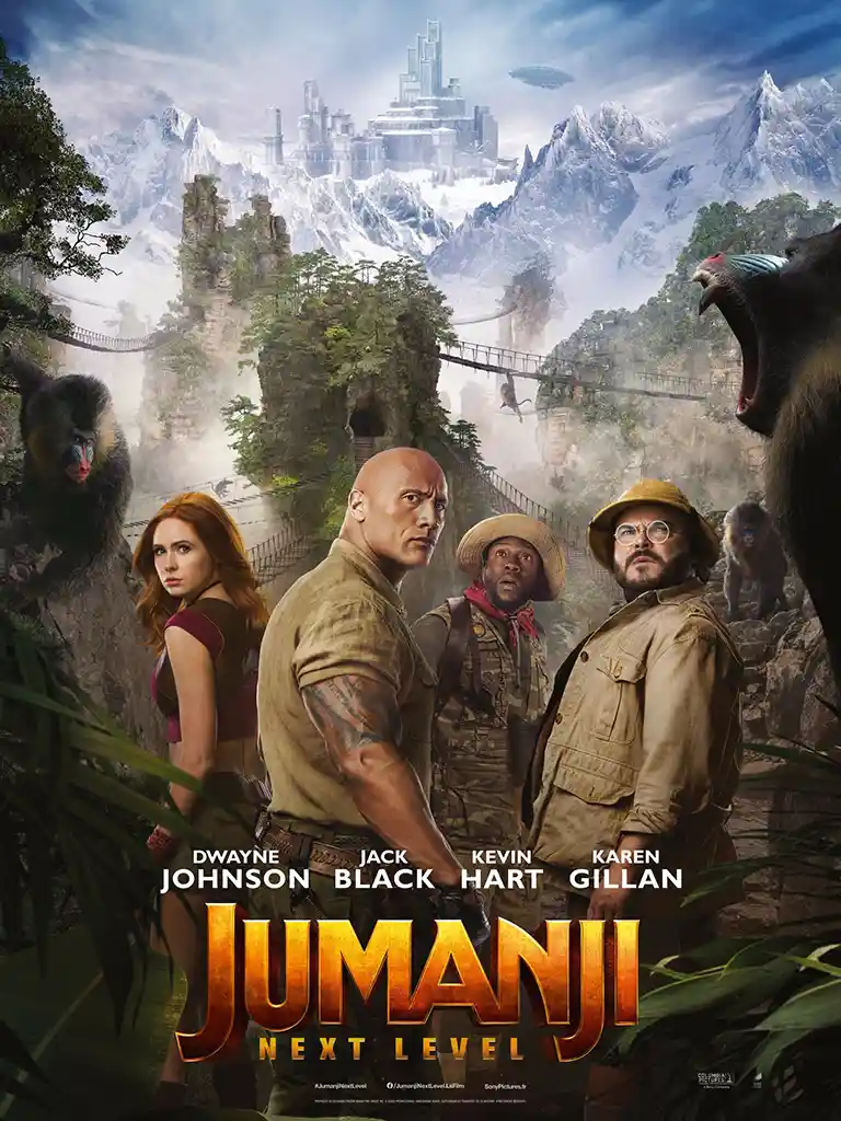 Jumanji: The Next Level | Movie Poster | Adventurer Cast & Ice Fortress Art