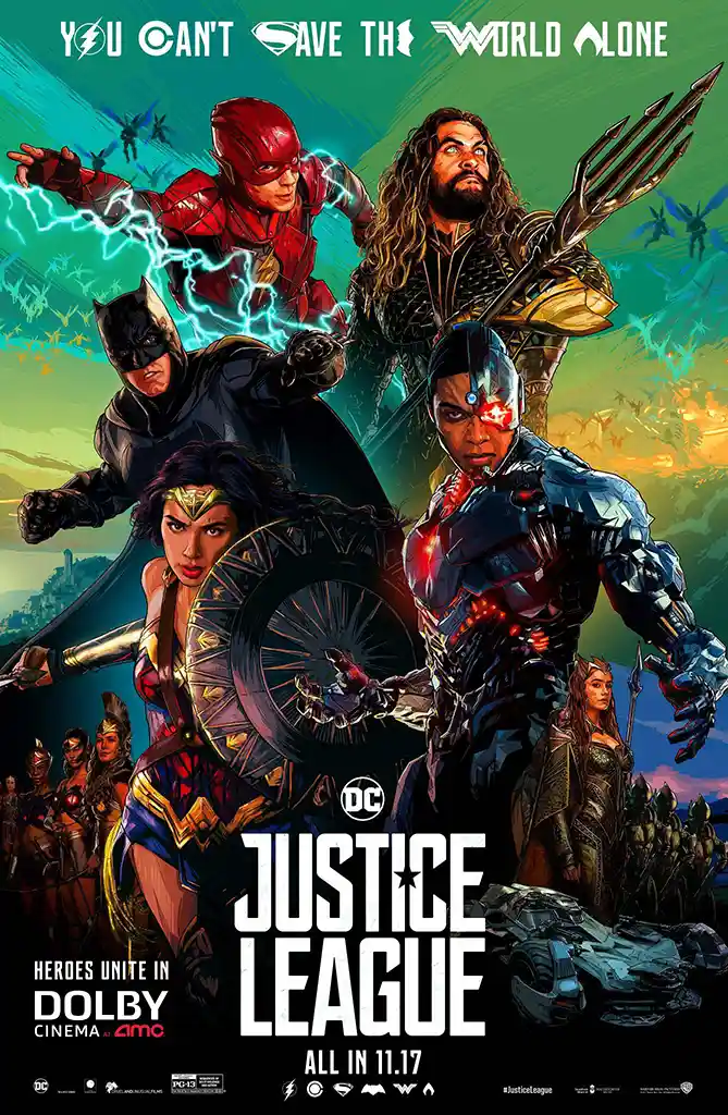Justice League Movie Poster | DC Heroes Team-Up Wall Art Print