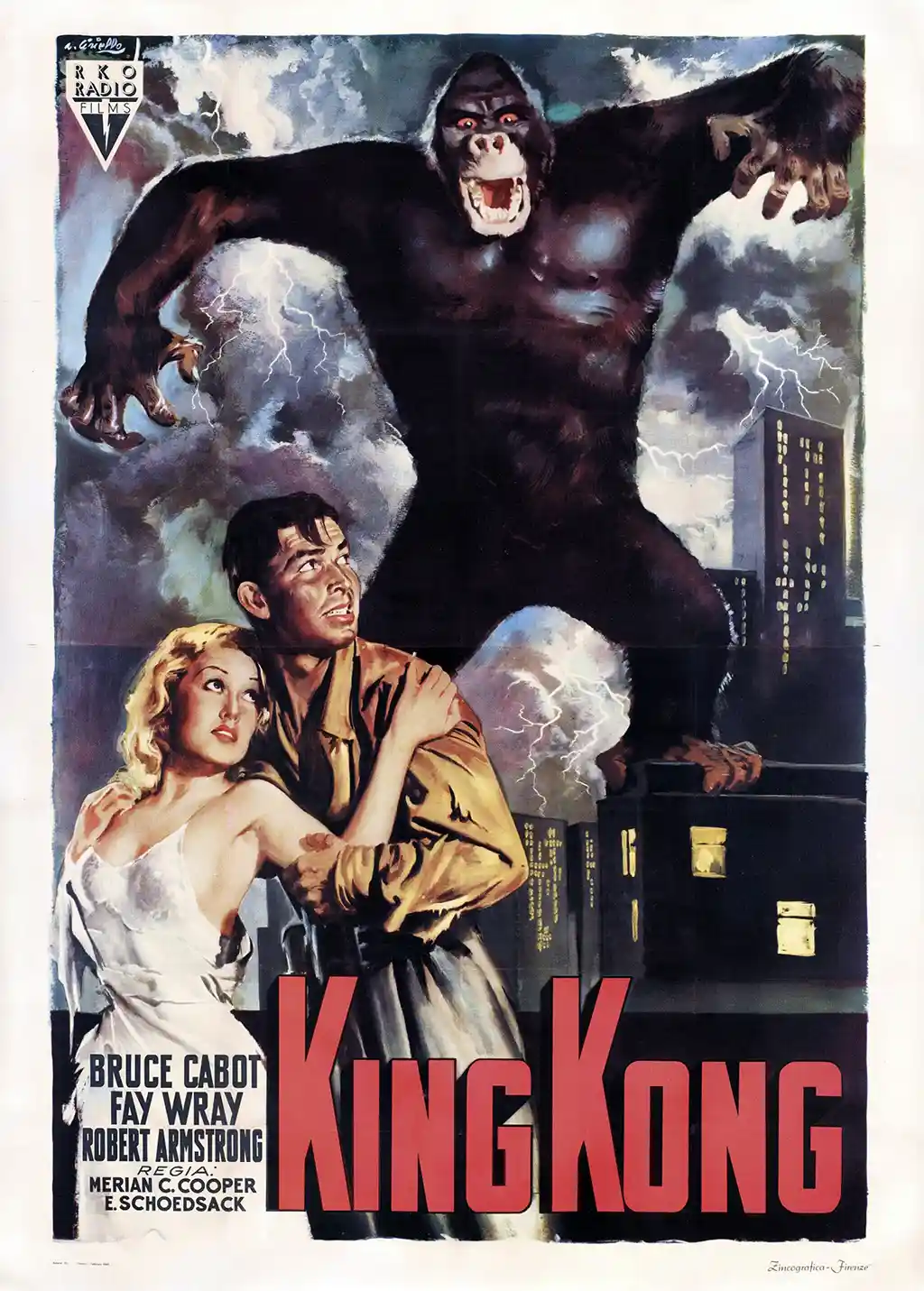 King Kong | Classic Movie Poster | Vintage Italian Release Art Print