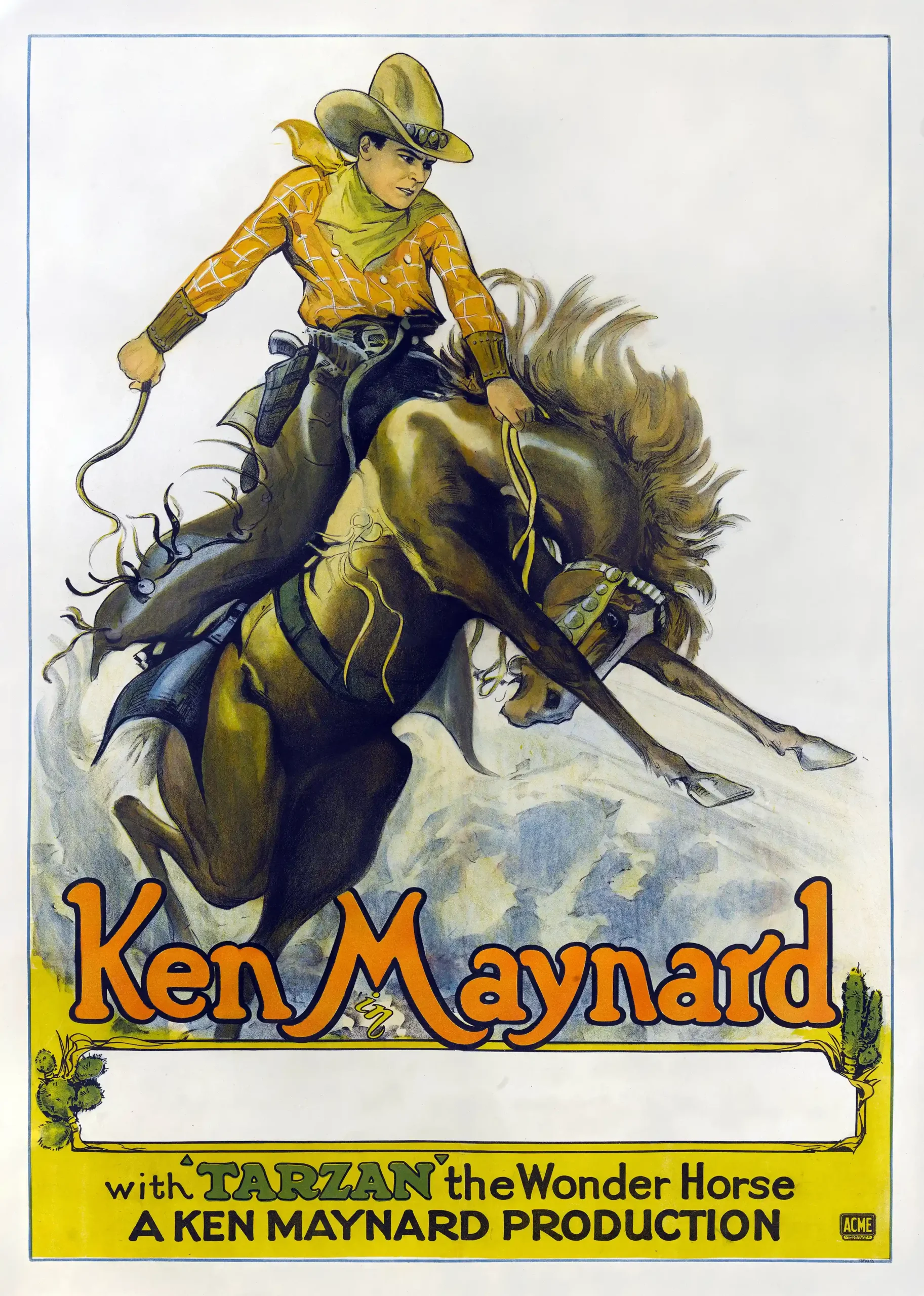 Ken Maynard & Tarzan the Wonder Horse | Vintage Movie Poster | 1920s Western Art