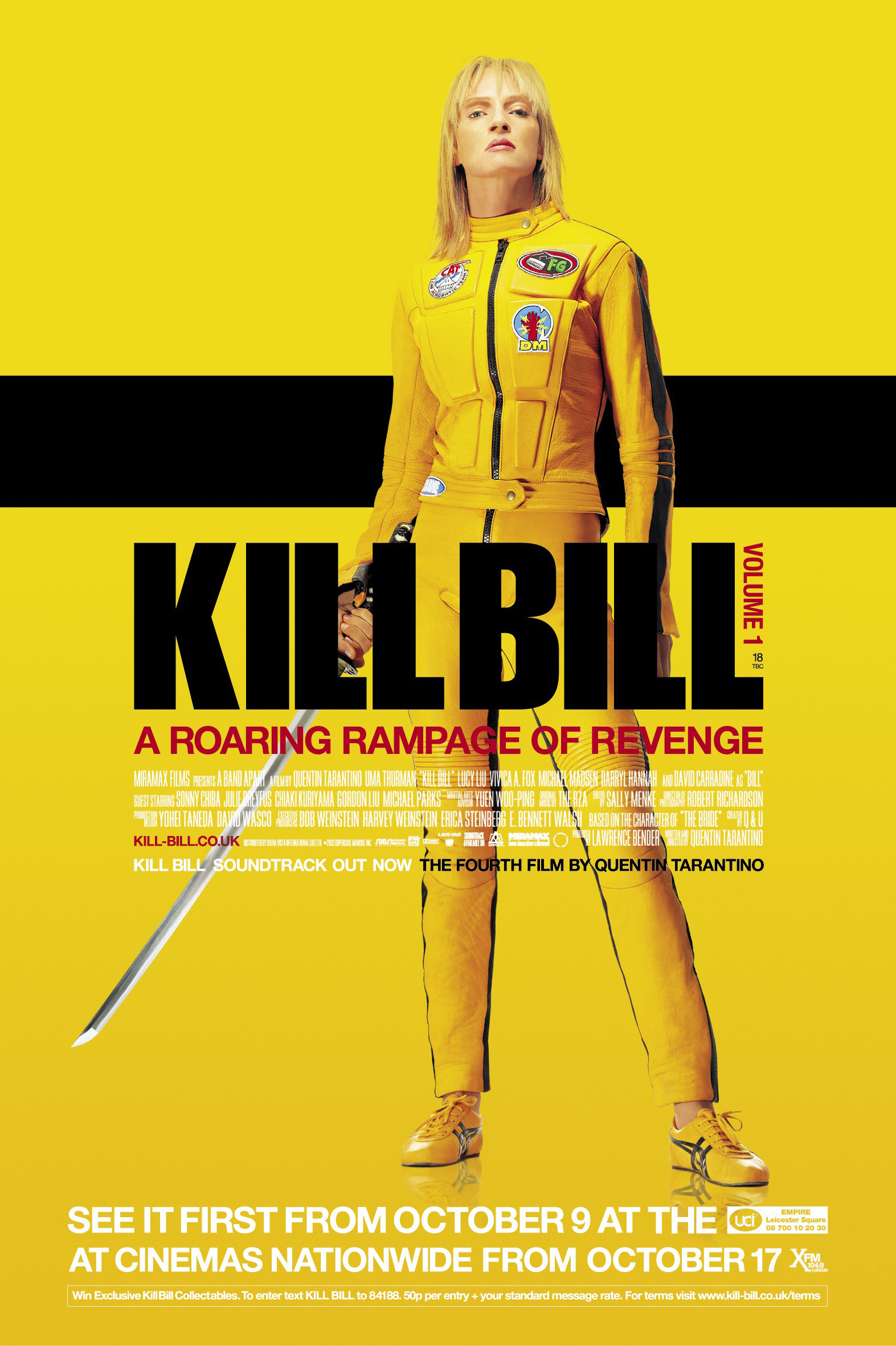 Kill Bill | Movie Poster | Uma Thurman Yellow Tracksuit Wall Art