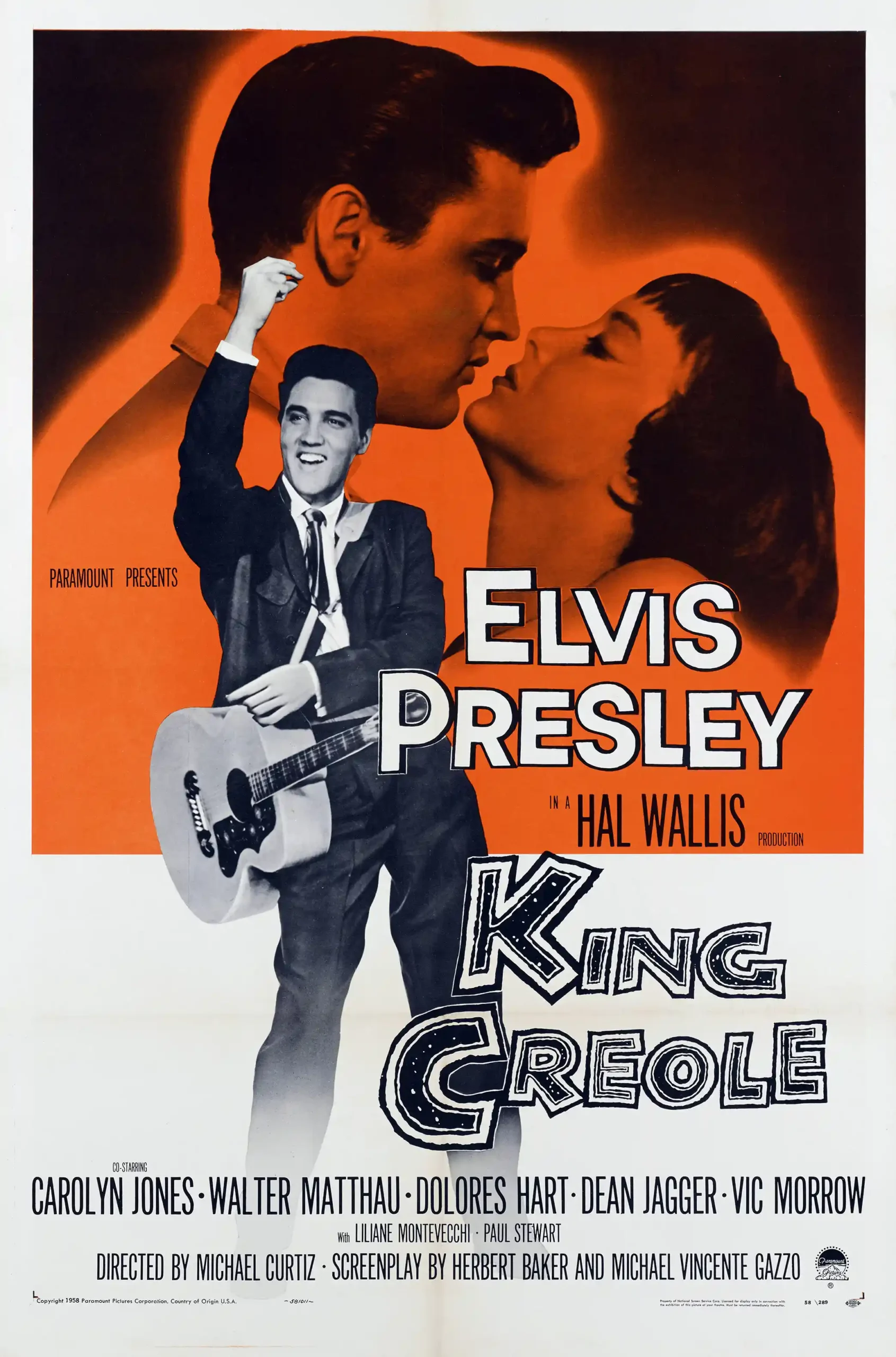 King Creole (1958) | Movie Poster | Elvis Presley Vintage Wall Art Print