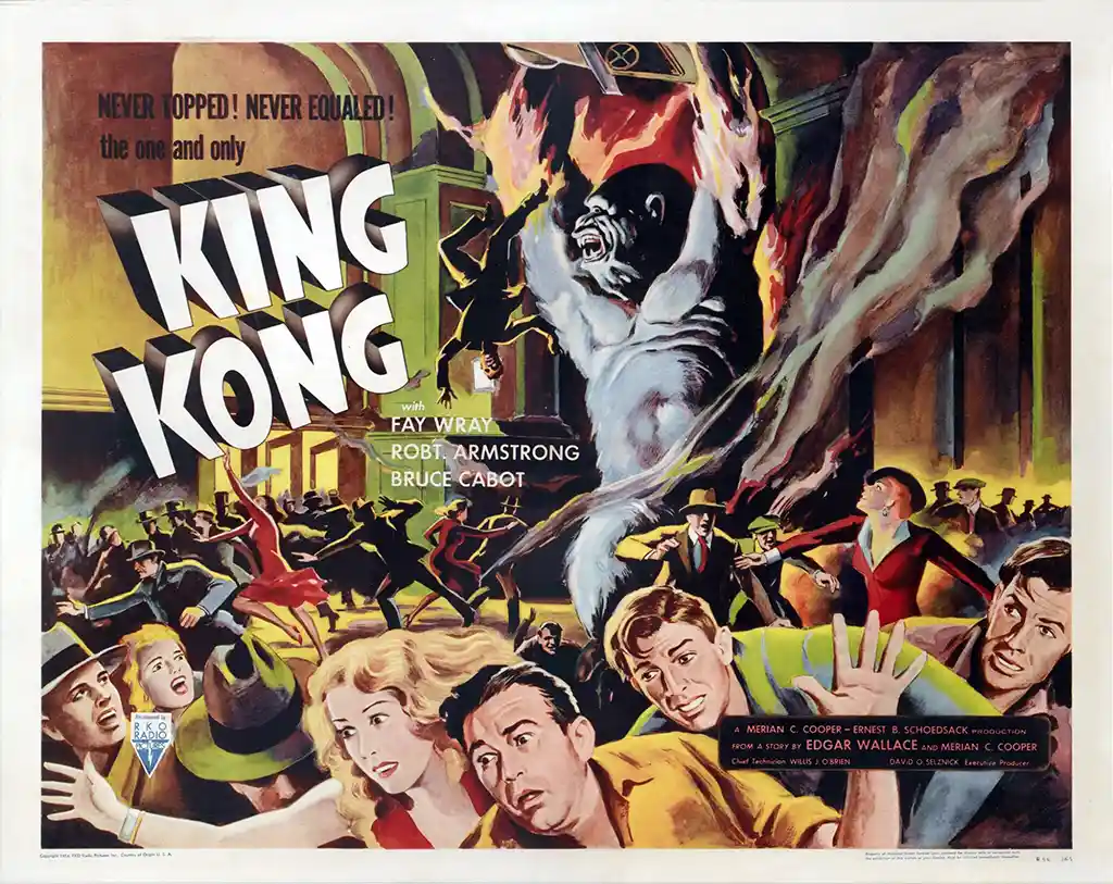 King Kong | Movie Poster | 1956 Rerelease Vintage Wall Art Print