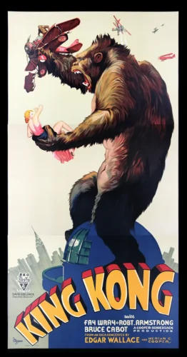 King Kong 1933 Empire State Building Biplane Attack Movie Poster