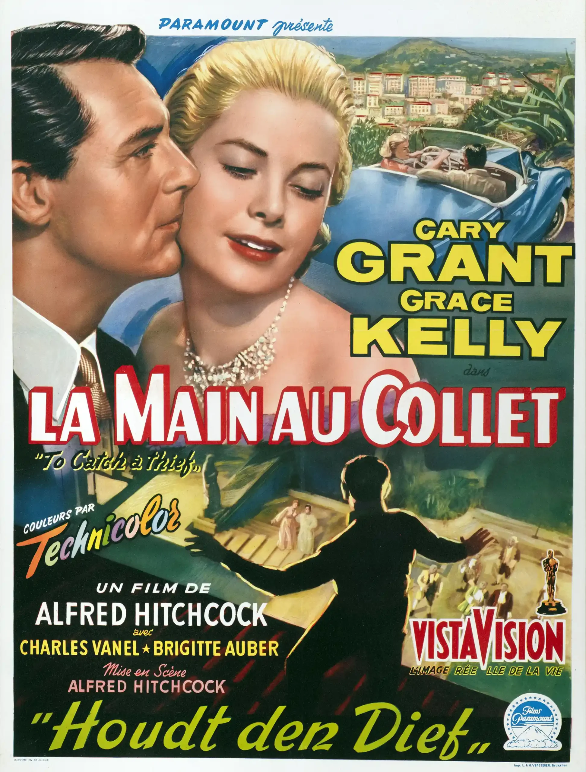 To Catch a Thief | Movie Poster | Cary Grant & Grace Kelly Vintage Art