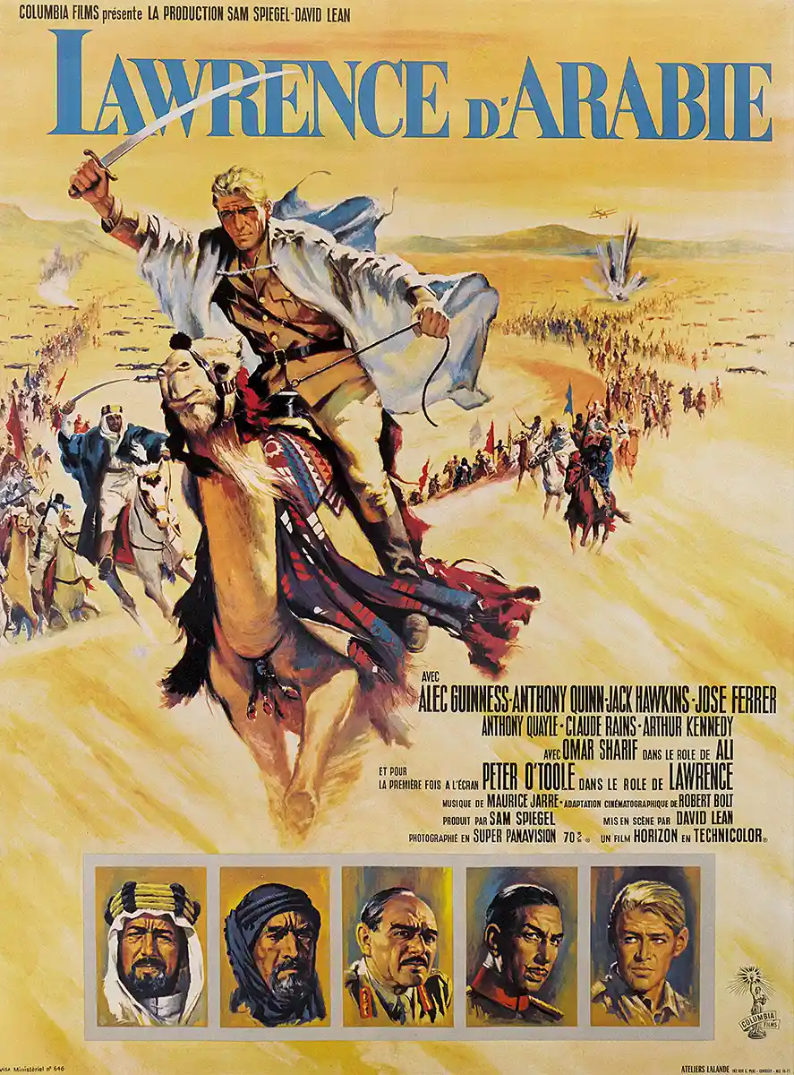 Lawrence of Arabia | Classic Movie Poster | French Release Camel Charge Art