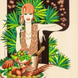 Le Bistrot de Paris, Vintage Art Poster, 70s Glamour Retro