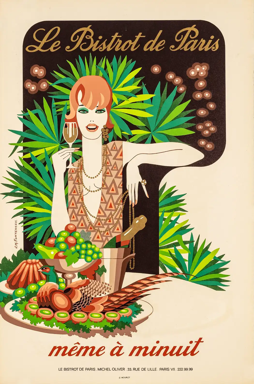 Le Bistrot de Paris | Vintage Art Poster | 70s Glamour Retro Wall Decor