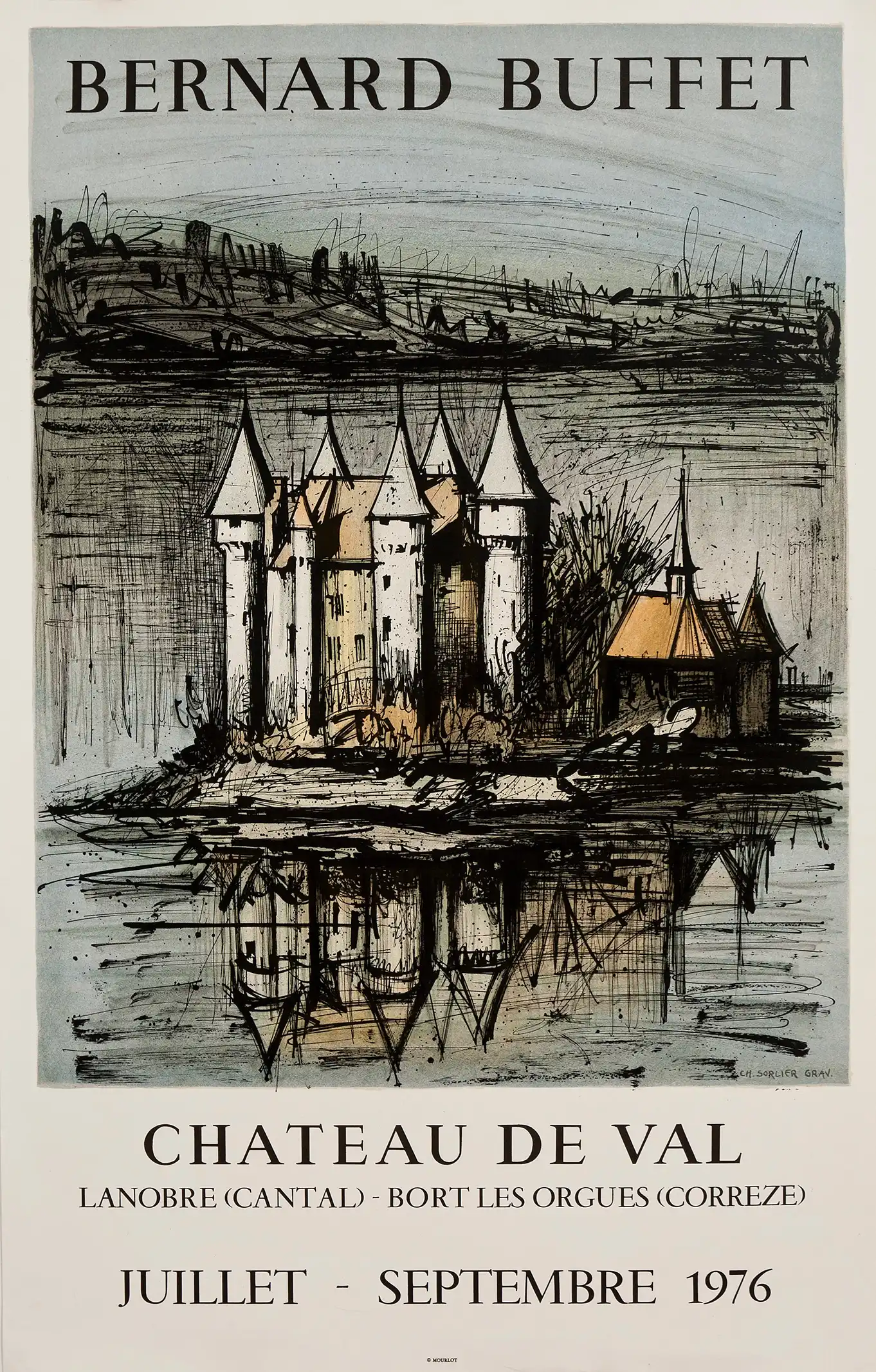 Bernard Buffet Château de Val | Vintage Art Poster | 1976 Lithograph Print