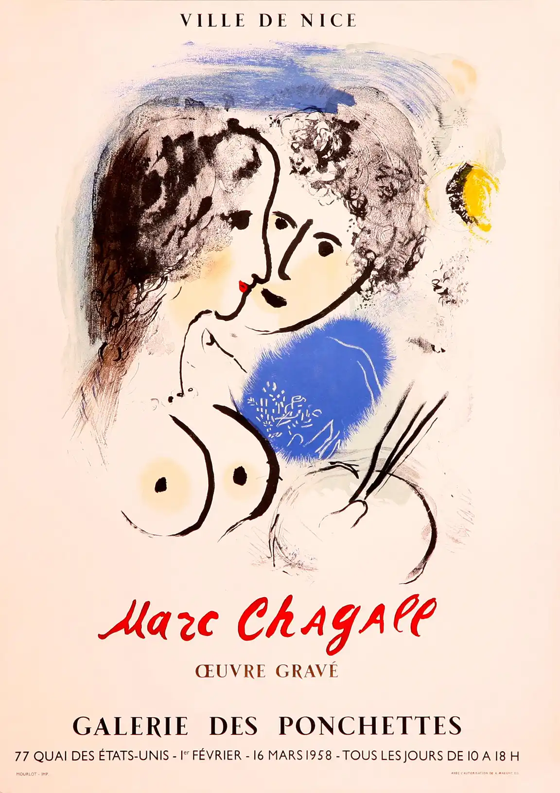 Marc Chagall Poster | Le Peintre à la Palette | Vintage Exhibition Art Print