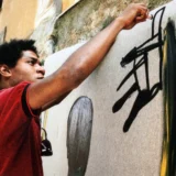 Jean-Michel Basquiat Painting Action Photography Print