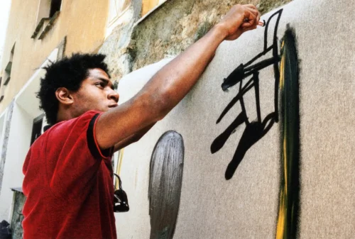 Jean-Michel Basquiat Painting Action Photography Print